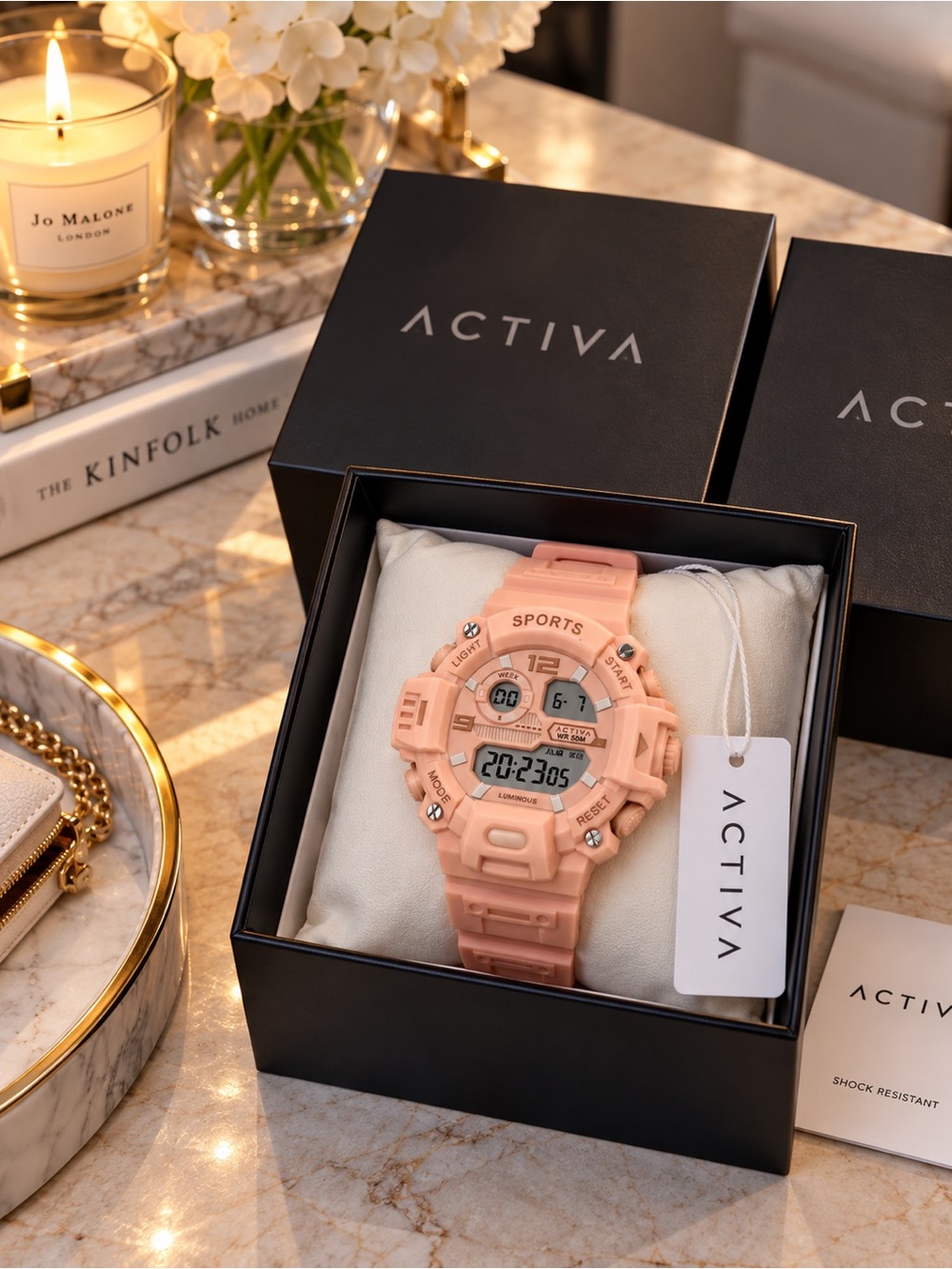 Activa x Invicta ACW532-003 Peach Digital Sport Watch 42mm NWT